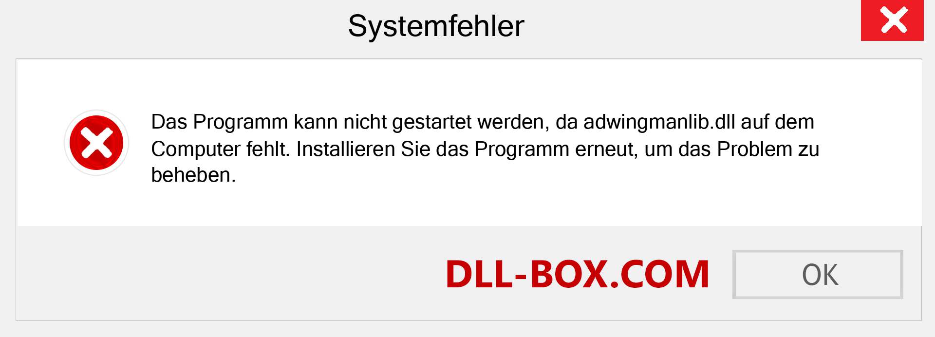 adwingmanlib.dll-Datei fehlt?. Download für Windows 7, 8, 10 - Fix adwingmanlib dll Missing Error unter Windows, Fotos, Bildern