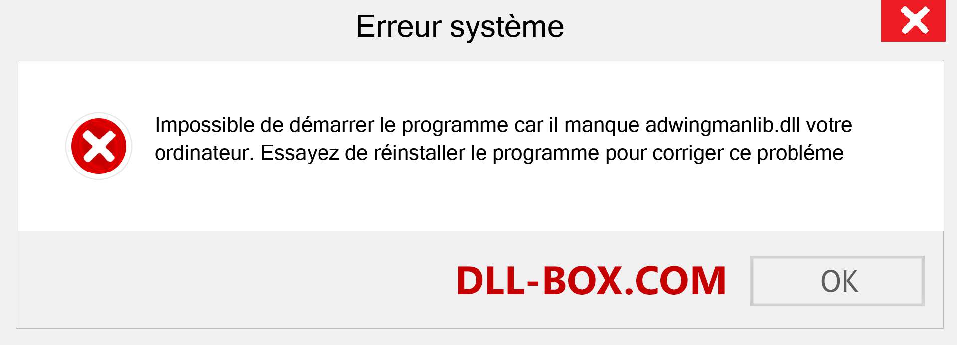 Le fichier adwingmanlib.dll est manquant ?. Télécharger pour Windows 7, 8, 10 - Correction de l'erreur manquante adwingmanlib dll sur Windows, photos, images